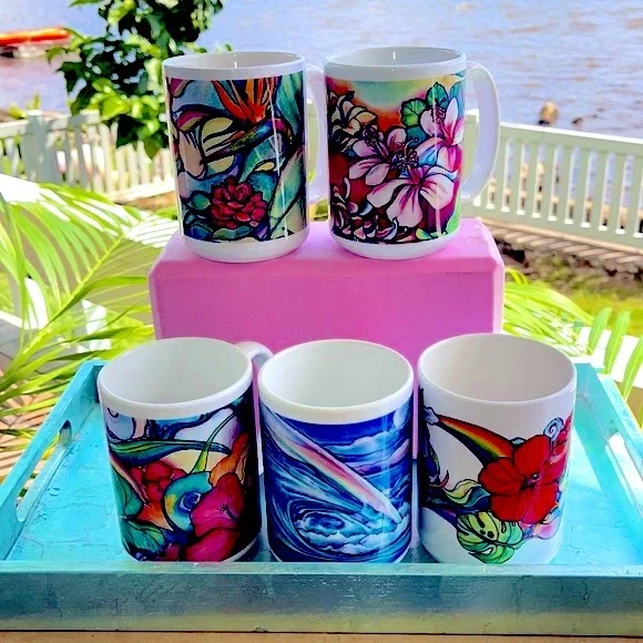 Colleen Wilcox Artist Wave Aloha Ocean Surf Coffee Mug - Picture 2 of 7